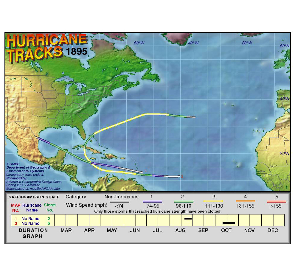 1895 Hurricane Tracks