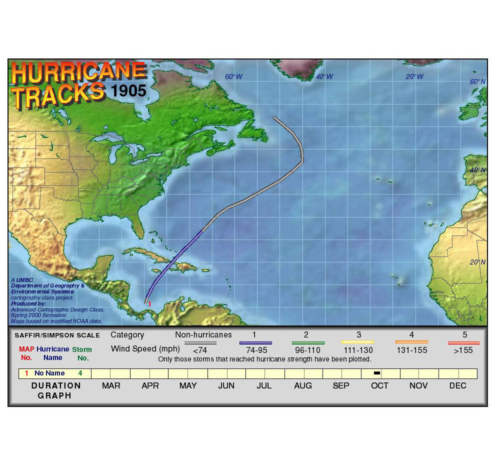 1905 Hurricane Tracks
