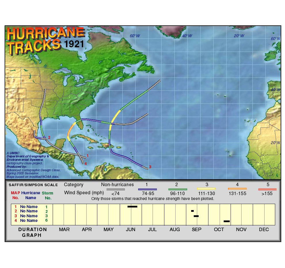 1921 Hurricane Tracks