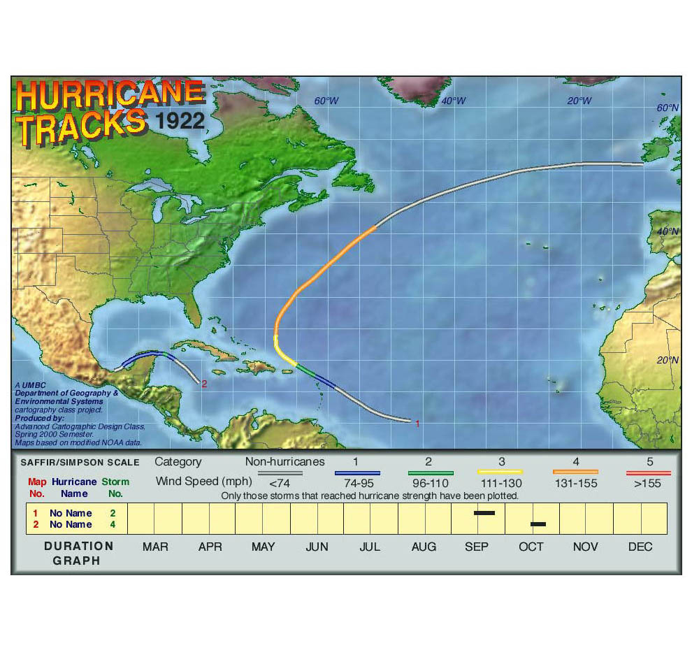 1922 Hurricane Tracks