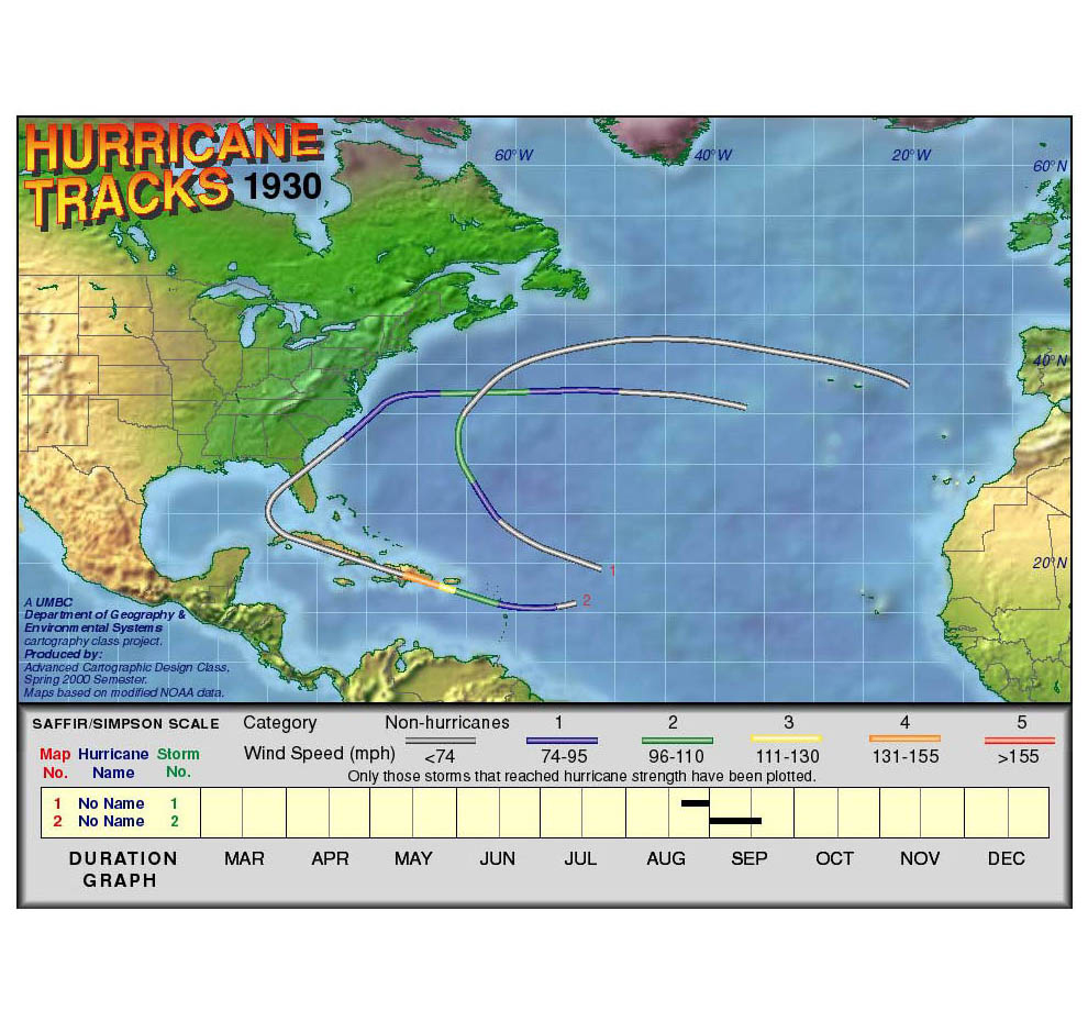 1930 Hurricane Tracks