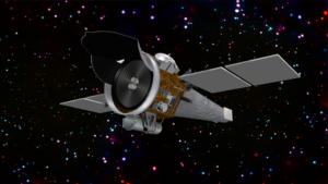 An artist's computer generated drawing of the STAR X space craft in space